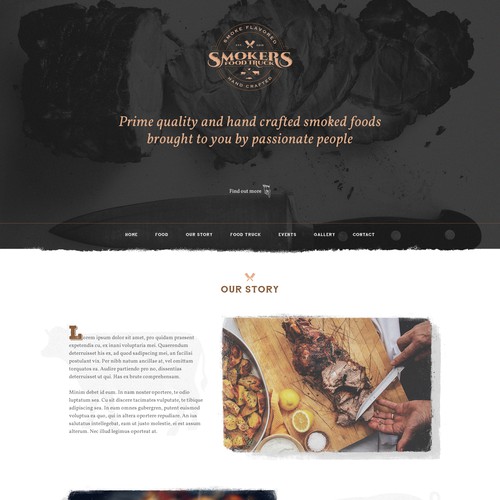 Website concept for Smoker's Food Truck