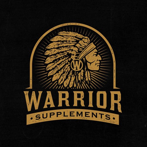 Create a disruptive or vintage WARRIOR logo for new supplement company