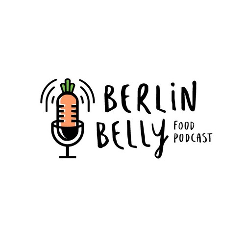 Unique food icon logo for a Berlin food podcast