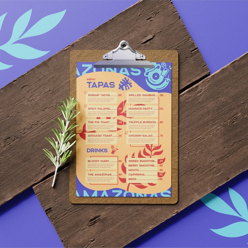 AMAZONAS - menu design