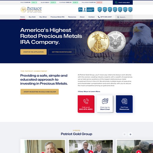 Patriot Gold Group website redesign