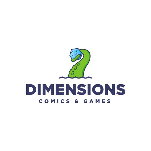 Fun logo for a gaming and comics shop