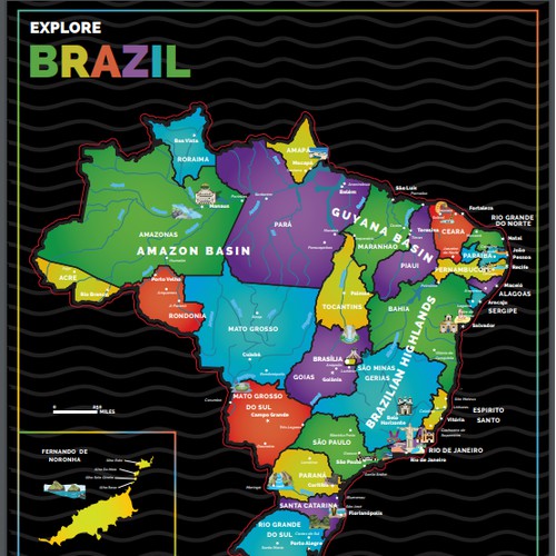 Brazil Scratch Map