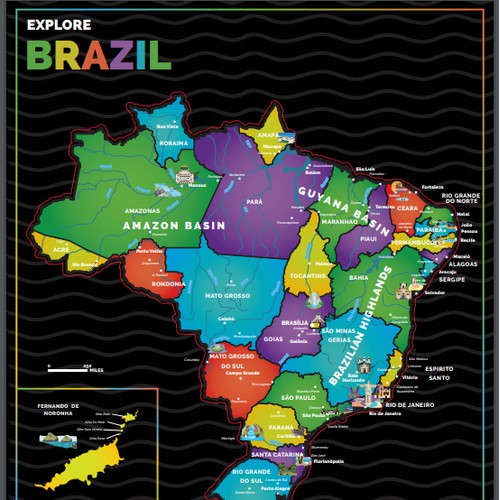Brazil Scratch Map