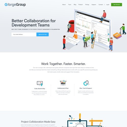 Website Concept for Team Collaboration Software