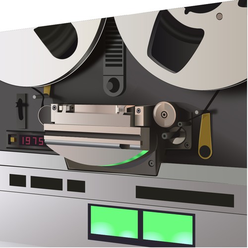 Illustration of real to reel tape machine
