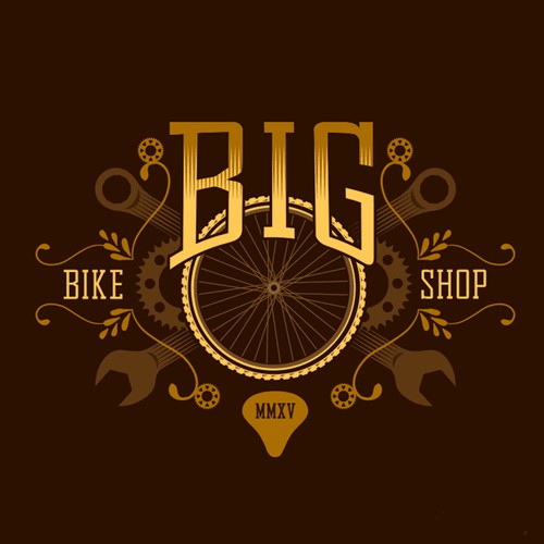 Vintage logo for bicycle shop