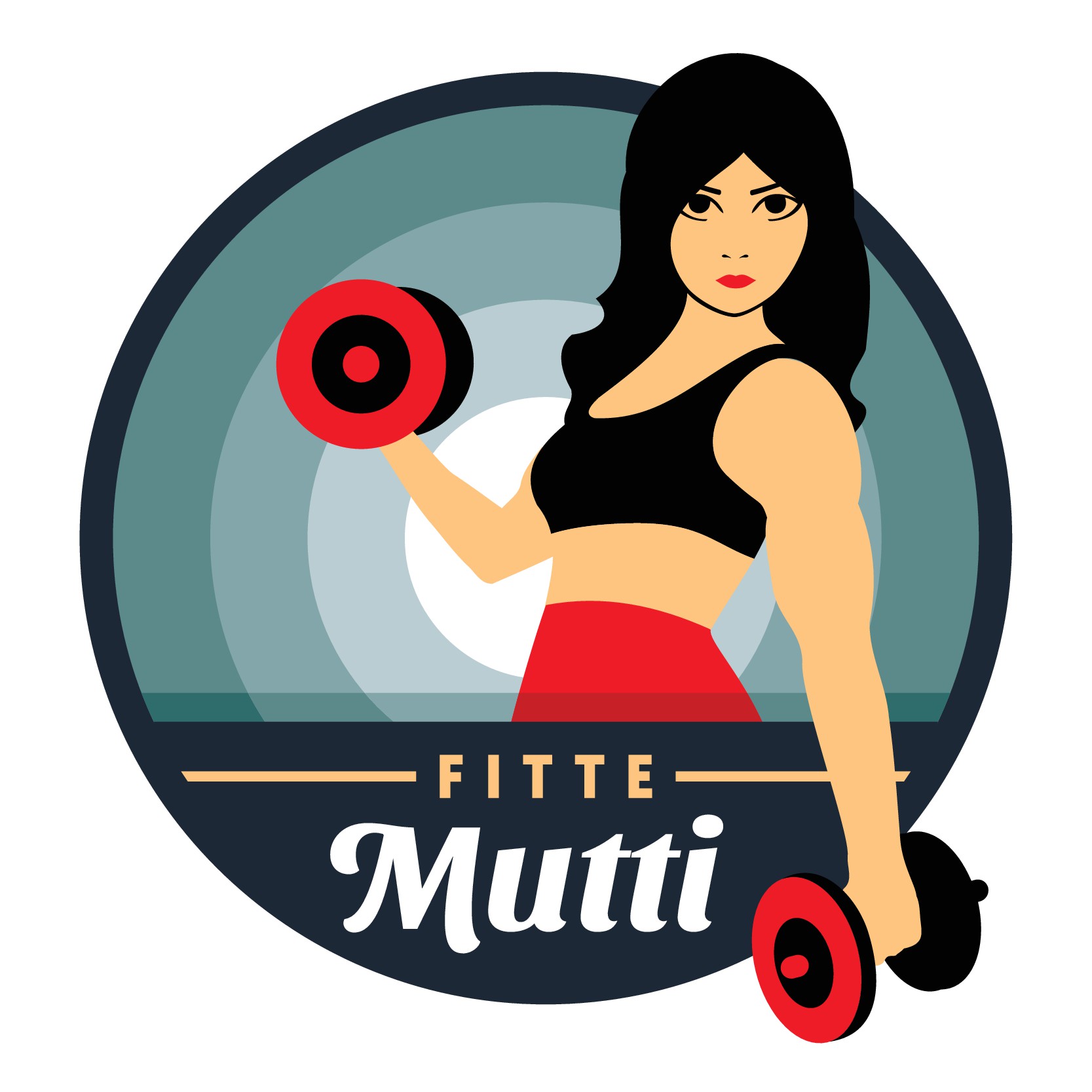 "Fit Mom" on YouTube & T-Shirt > in a retro, cool, rockabilly style