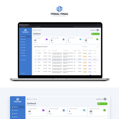 SaaS logistics CRM dashboard design