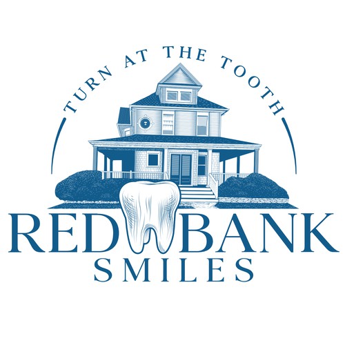 Logo design for a dental clinic named Red Bank Smiles.