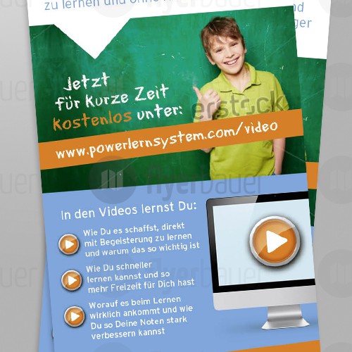 Flyerdesign für einen kostenfreien Videokurs