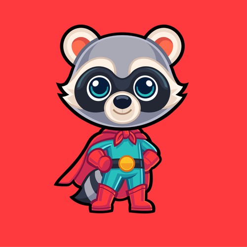cute raccoon superhero