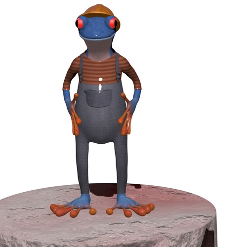 Create a fun & professional 3D Blue Frog Mascot
