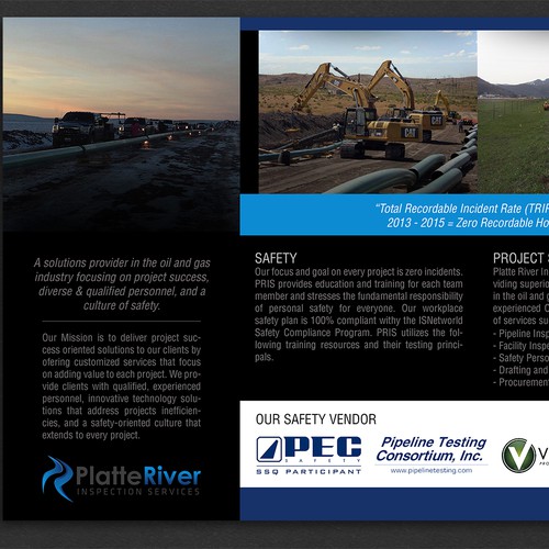 Brochure design for oil & gas industryr inspection services company