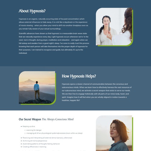 Landing page for medical consultant