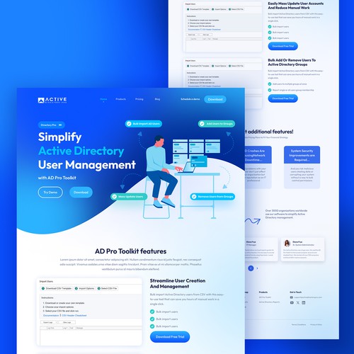 Software Landing Page Design