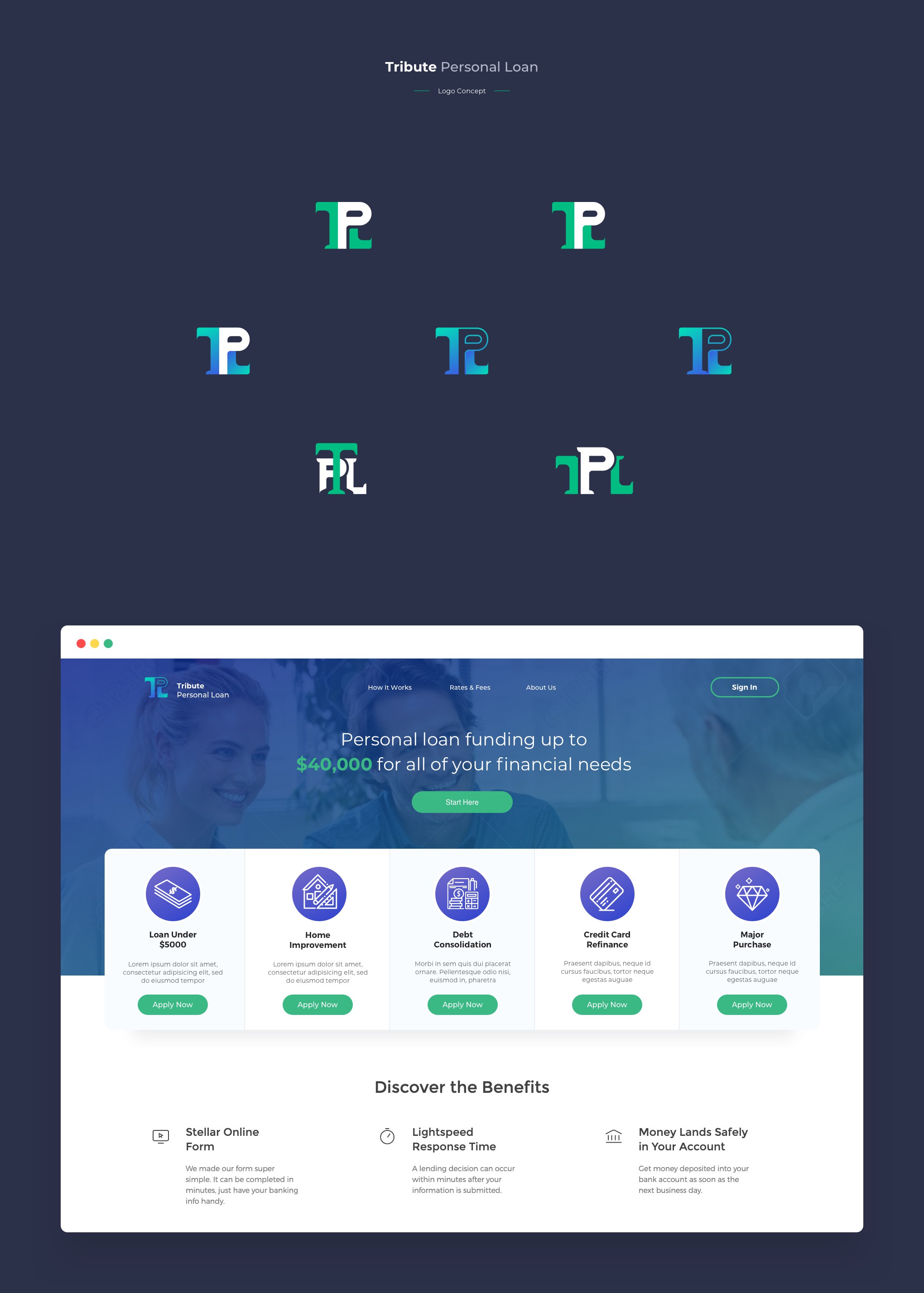 Tribute Personal Loan — Web Page Design design on 99designs