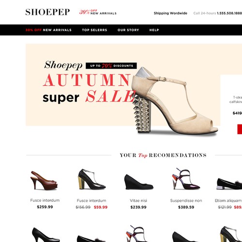 Landing page for Shoepep