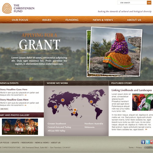 Design new slides for homepage of a foundation that supports indigenous peoples!