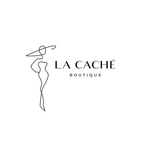 Art Deco inspired line art logo design for a women fashion retailer