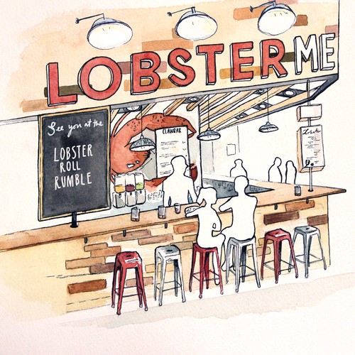 'Lobster ME' Storefront Illustration
