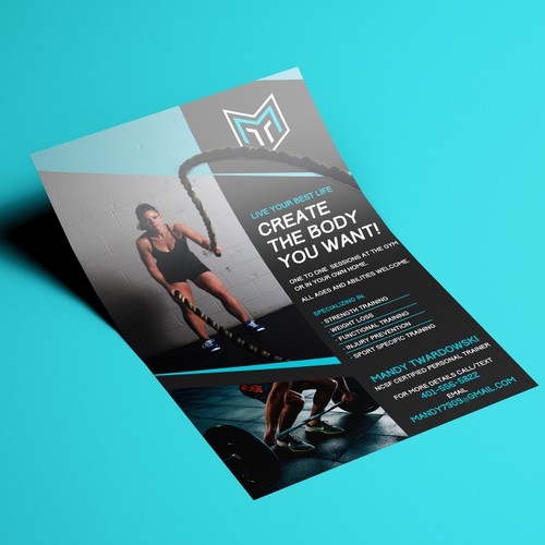 Flyer design for a personal trainer.