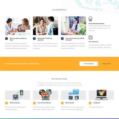 SE Asian Developer Hiring Platform website design