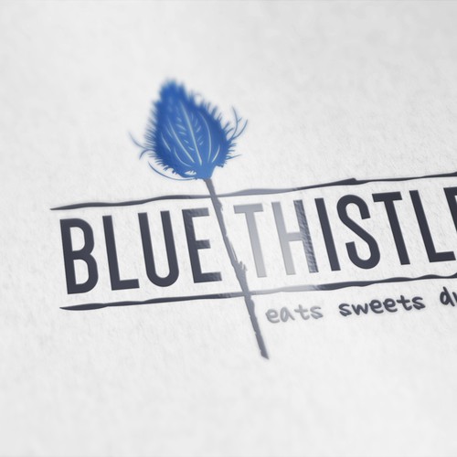 Create a logo for the Blue Thistle cafe that captures both an earthy and classy feel!!