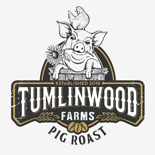 Hand crafted logo for my "Pig Roast" coffee beans.