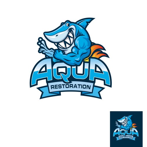 shark logo cartoon
