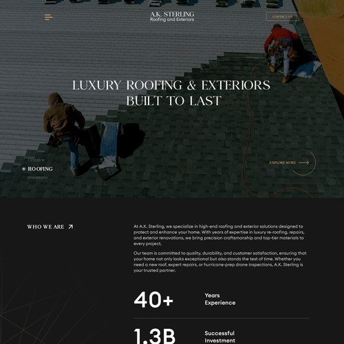 ROOFING COMPANY WEBSITE DESIGN