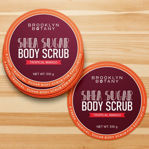 Shea Sugar Body Scrub label design