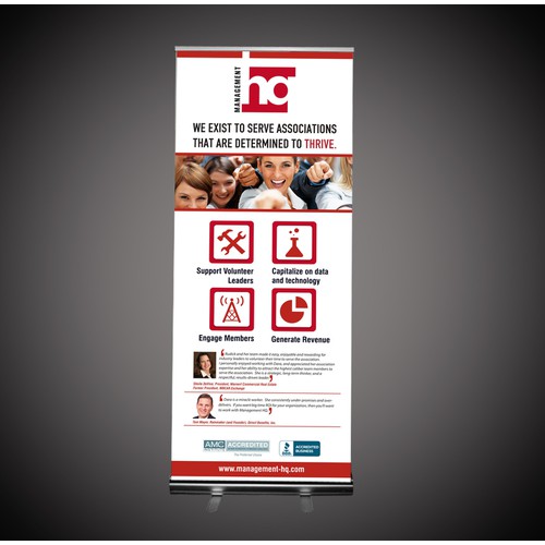 Create a compelling trade show banner for Management HQ