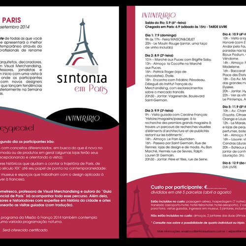 E-flyer for a differente tour to Paris