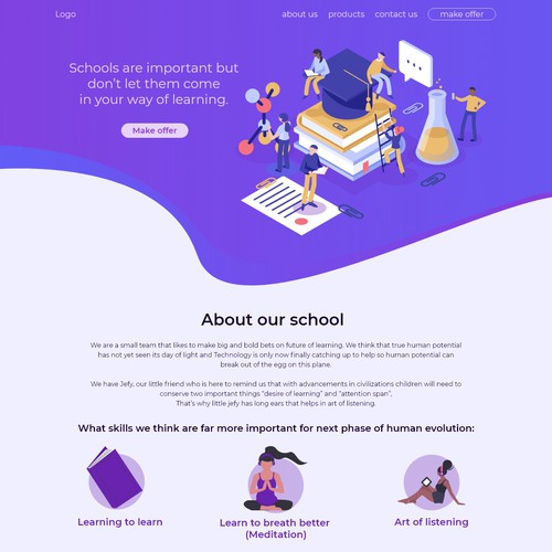 Landing Page For School