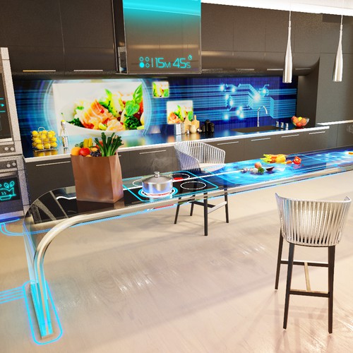 Illustration of the 2020th kitchen