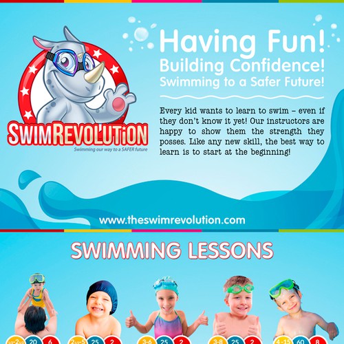 Design Engaging Flyer for a Fun and Energetic Child Swim Program - The Swim Revolution