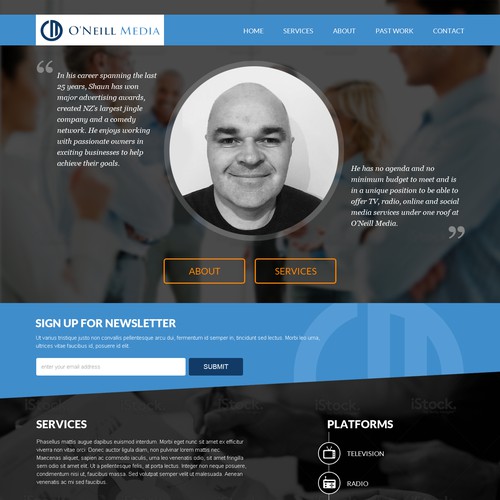 HOMEPAGE for my media sales client! Simple+Modern+Exciting