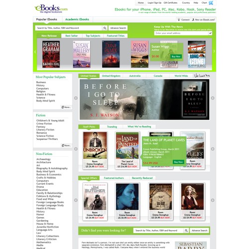 Redesign the eBooks.com homepage