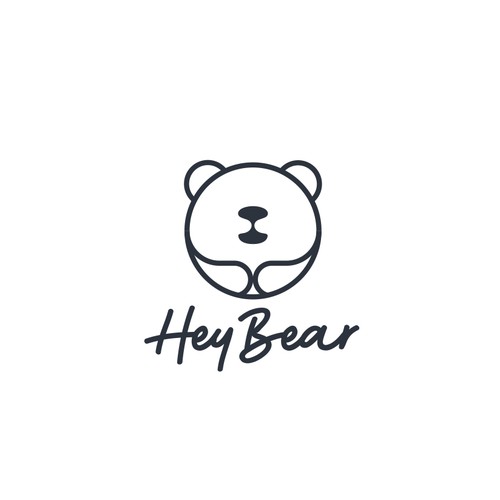 Abstract geometric bear logo