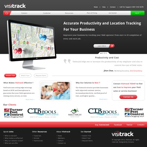 website design for VisiTrack.com