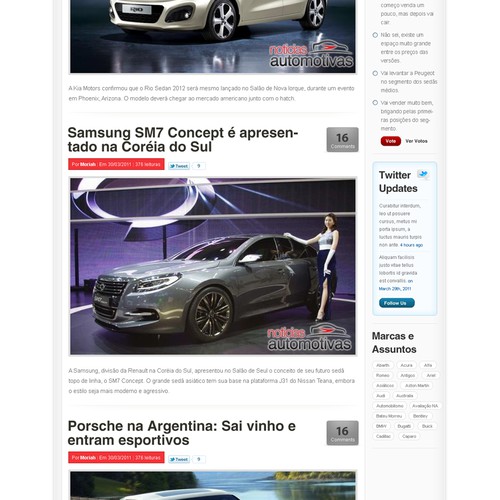 Wordpress theme for the biggest car blog of Brazil