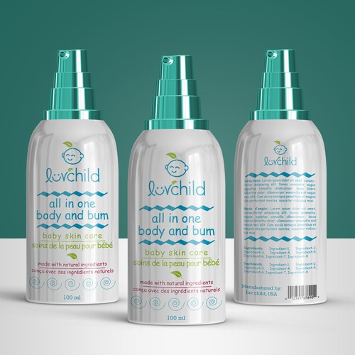 Baby skin care bottle design