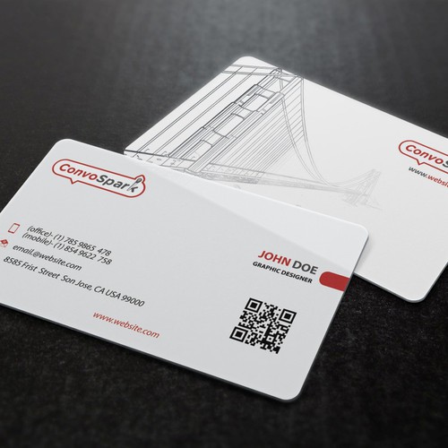 Create a professional business card design for ConvoSpark