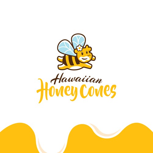 Fun logo for honey ice cream shop