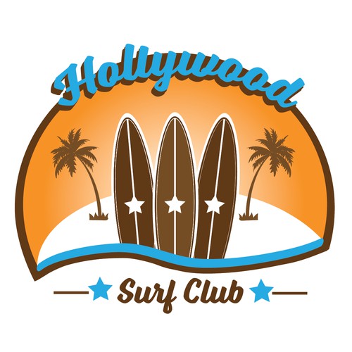 Fun logo for Hollywood Surf Club 