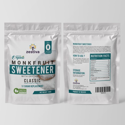 Sweetener packaging design