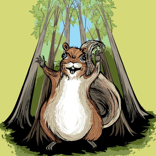 Crazed Squirrel Illustration