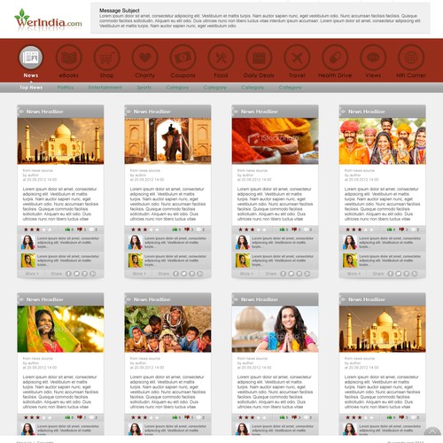 Website design for an Indian news portal