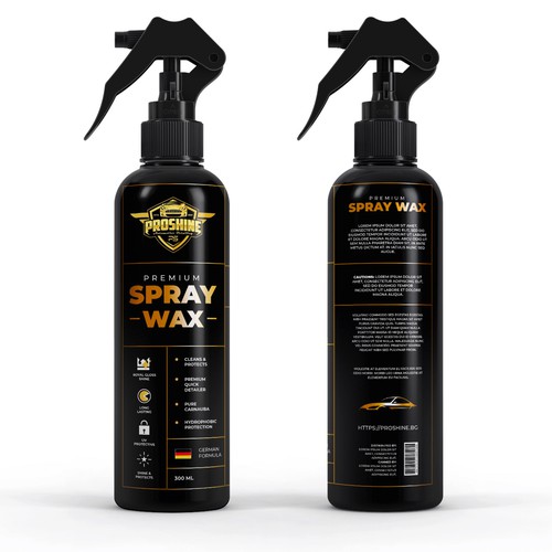 Premium Spray Wax - Luxury Package design